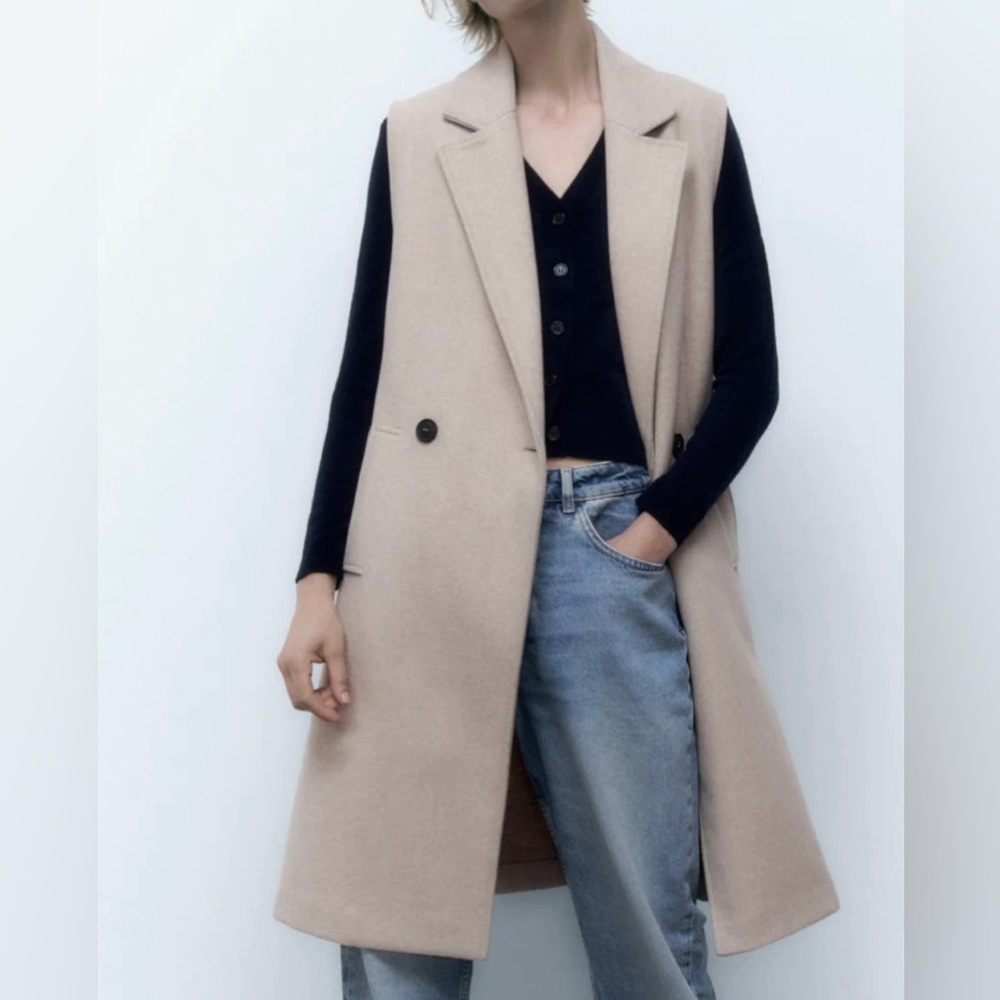 ZARA LONG WAISTCOAT - Picture 14 of 16